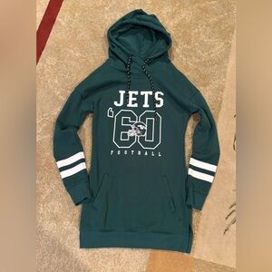 New York Jets ‘60’ NFL Team Apparel Green longline Hoodie Dress
